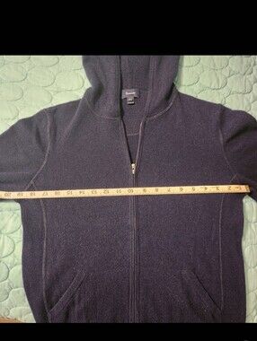 Faconnable Cashmere Sweater Hoodie Navy Blue Small